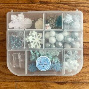 Winter / Holiday / Snow Sensory or Playdough loose parts kit for Sensory Play!
